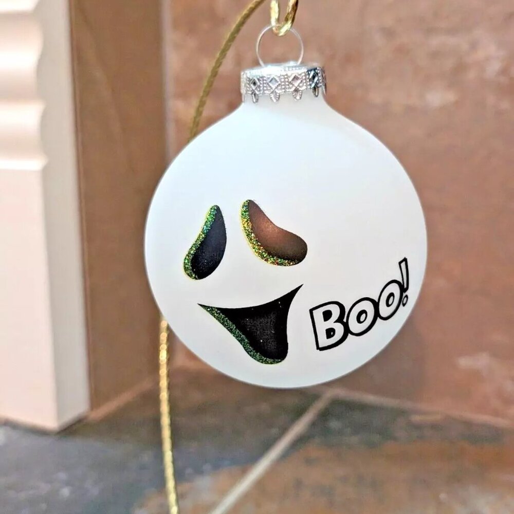 Halloween Ghost Blown Glass Ornament Made In Hungary For Bronners